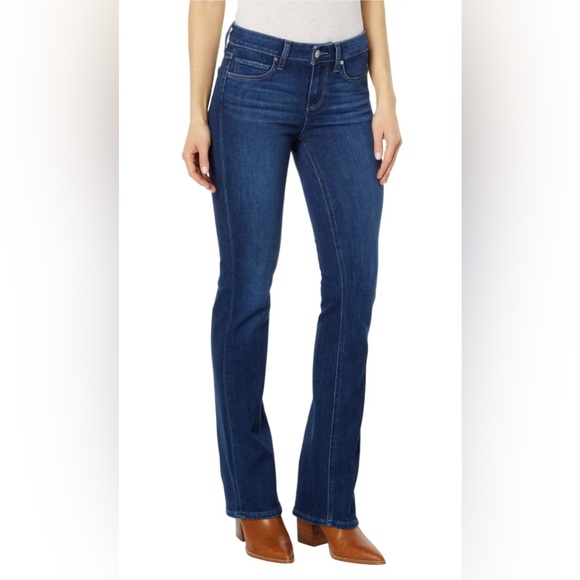 PAIGE Denim - Paige Manhattan bootcut jean Anthropologie feliz size 27P whiskering stretch